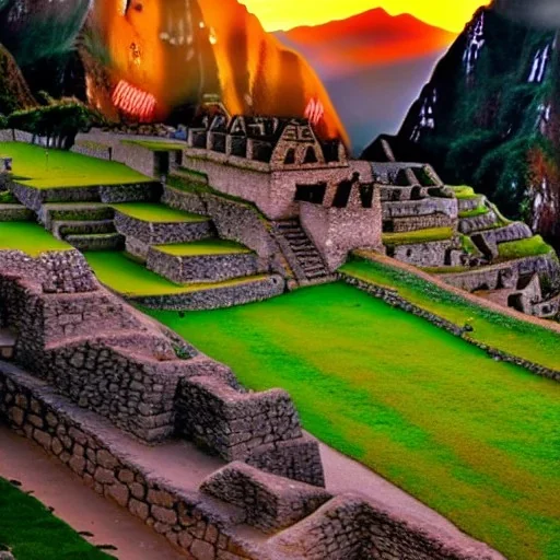 Machu Picchu, sunset