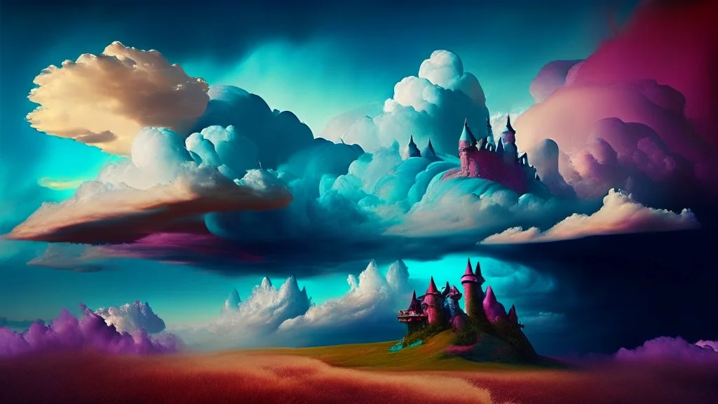 Phantasy landscape with dramatic cloud in moomsdome color