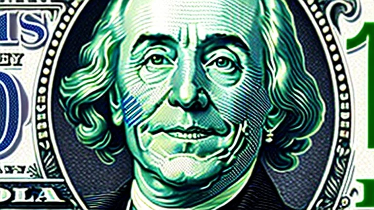 a head and shoulders portrait of a skeleton dressed in a three-piece suit as the president of the united states, based on us currency, united states one dollar bill, shades of green, line ink green drawing, real-life, colors match the united states one dollar bill, realistic, robotic,