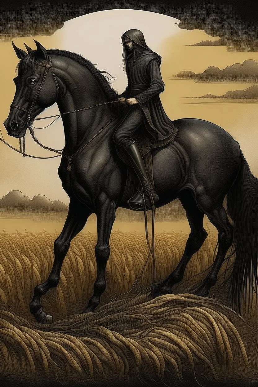 And behold, I saw a black horse. The one riding on it held a balance scale in his hand. Then I heard something like a voice in the midst of the four living creatures saying, “A quart of wheat for a denarius, and three quarts of barley for a denarius—but do no harm to the oil and wine!