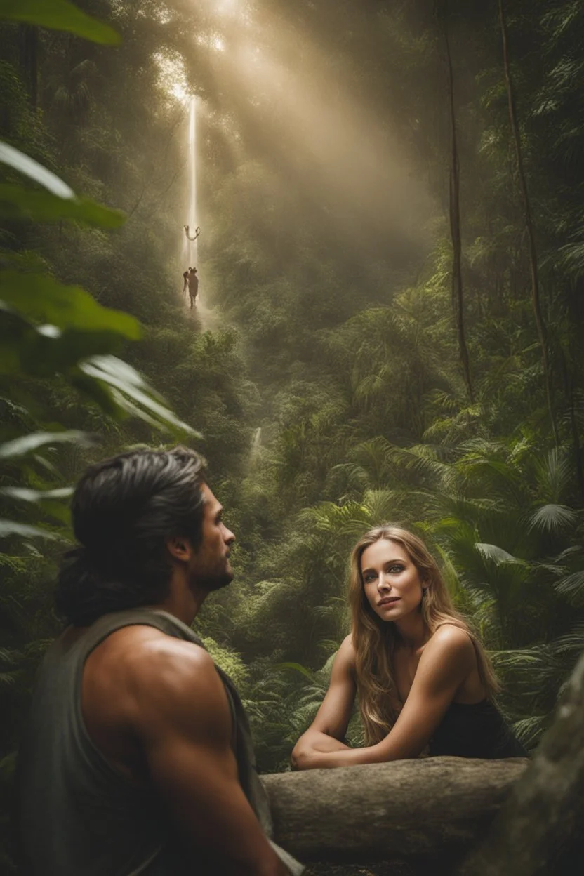 In a burst of spontaneity, Megan captured their moment on a sacred Jungle Crystal, sealing their bond in the depths of the jungle's magic. Riley's heart raced, overwhelmed by the intensity of their connection. "What... what have you done?" he stammered, his eyes filled with a mix of exhilaration and trepidation. Megan, her gaze unwavering, spoke with conviction. "I did what we desired. I sent a message to the Jungle Synod, solidifying our intentions." Riley's excitement surged, his voice filled