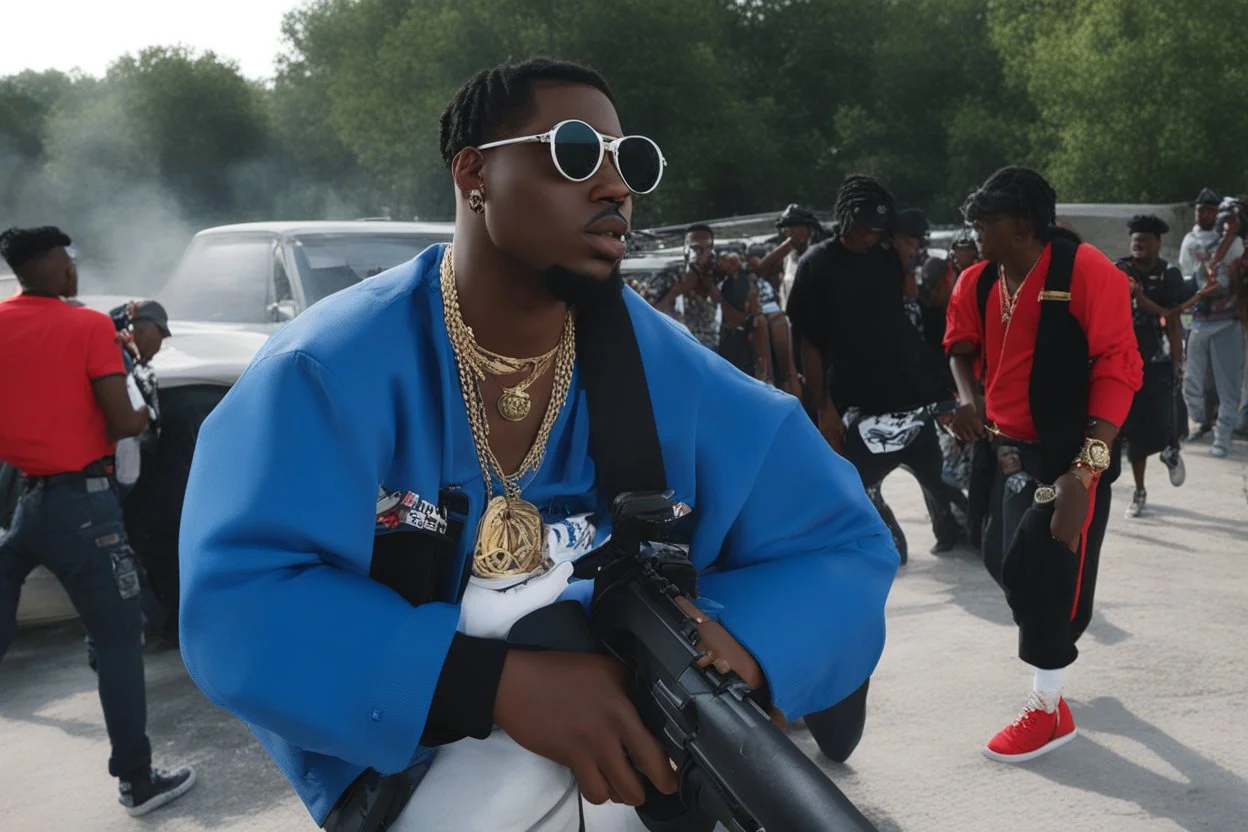 [gangsta style] I don't trust nobody, grip the trigger (Nobody)Call up the gang and they come and get ya (Gang)Cry me a river, give you a tissue (Hey)My bitch is bad and bougie (Bad)Cookin' up dope with a Uzi (Blaow)