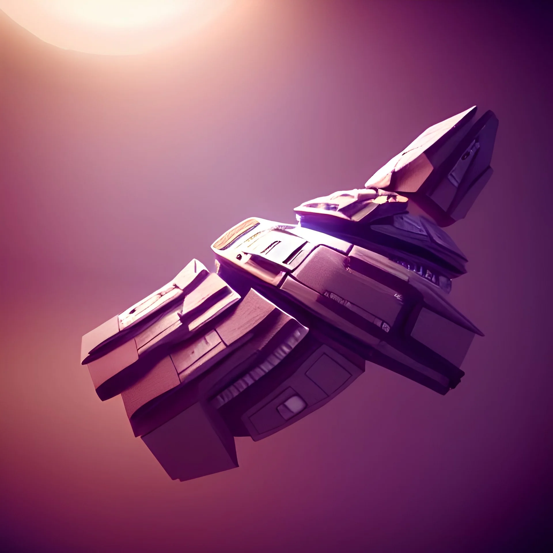 spaceship Dreadnaught, octane render