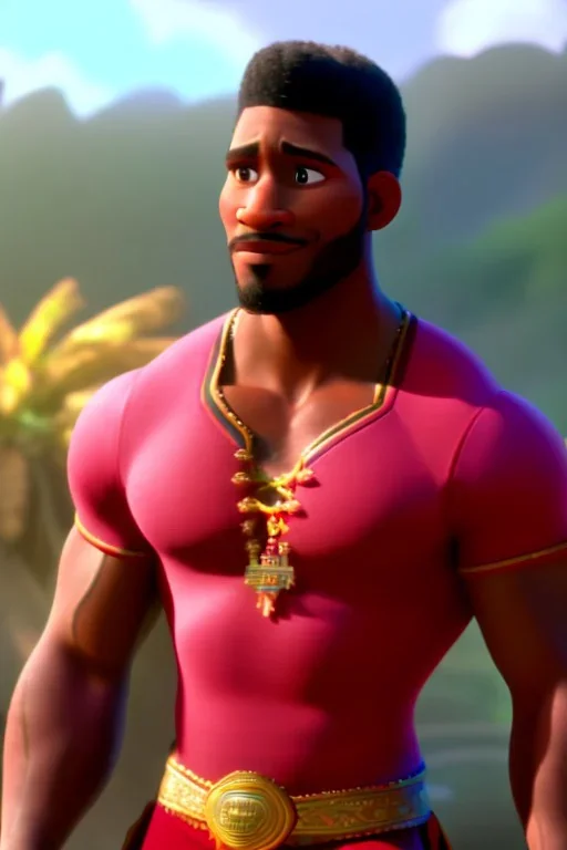 hyper realist, hyper detailed, stunningly handsome black man, MO-DI CARTOON style