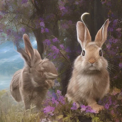 fantasy magic, sharp focus, illustration, highly detailed, digital painting, concept art, art germ and Paul Lewin and Kehinde Wiley, masterpiece silver solo rabbit, dark blue aye