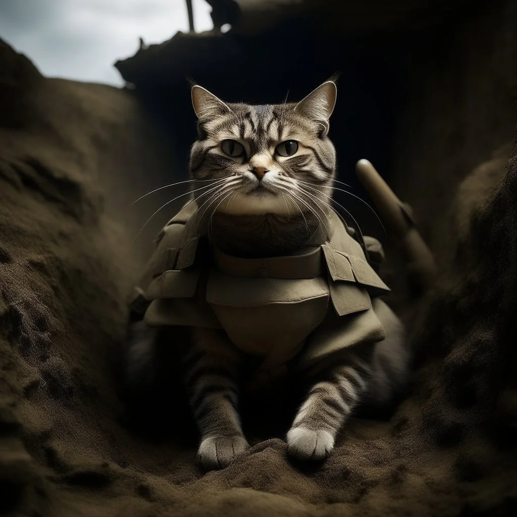 sharkcat in the trenches