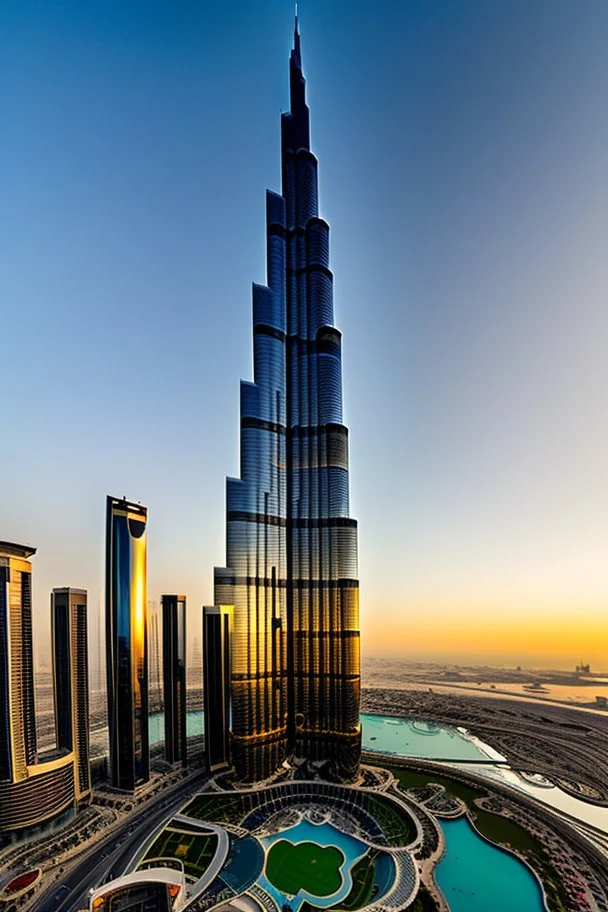 Edificio Burj khalifa como logotipo , arte lineal