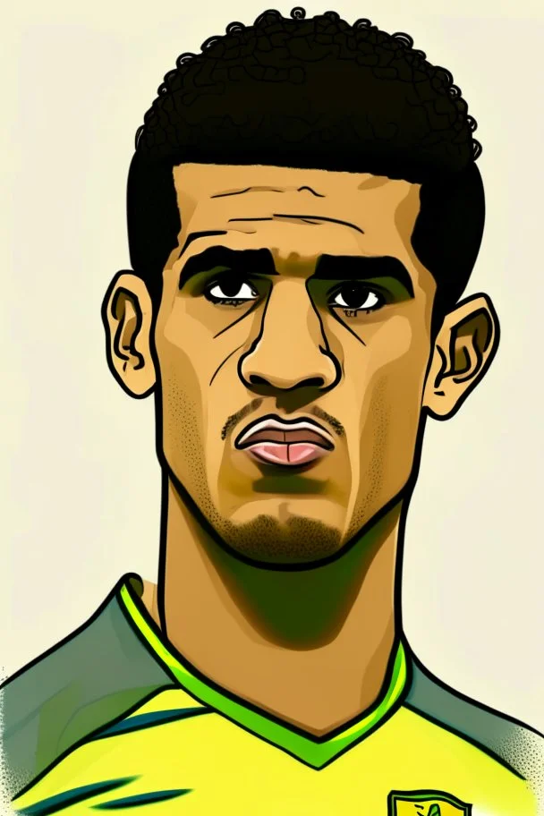 Bruno Kimaraes Rodriguez Moura Brazilian football player ,cartoon 2d