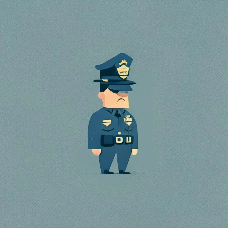 minimalistic character. policeman