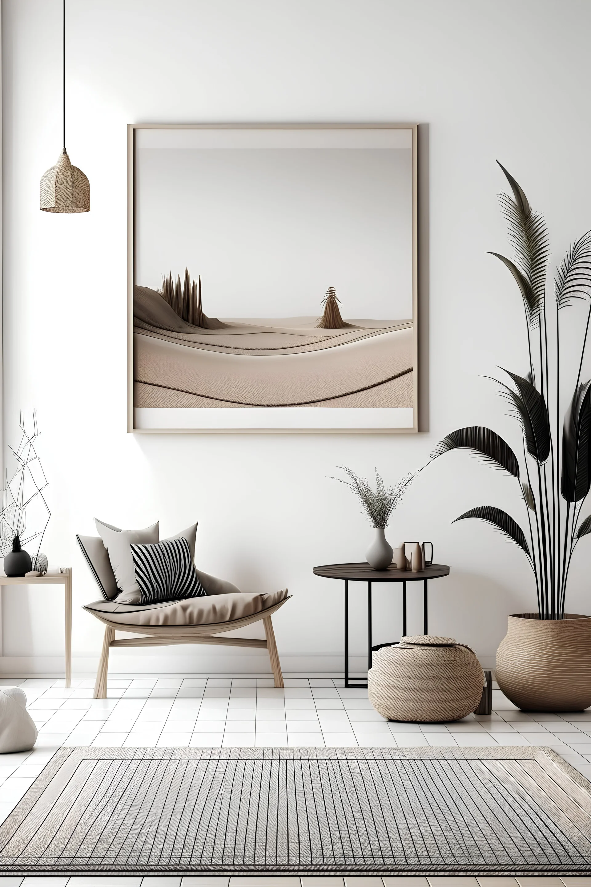 minimalist boho art with space