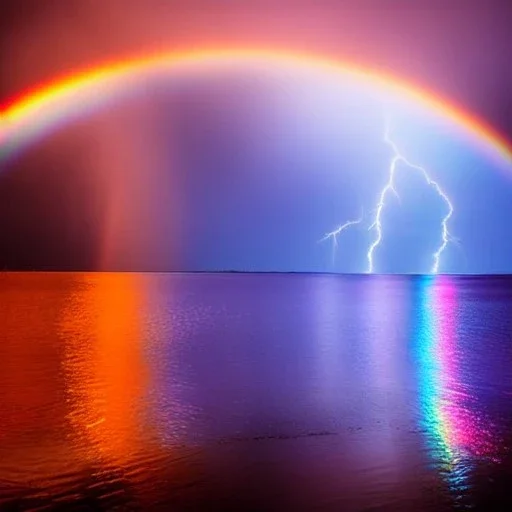 Lightening through a rainbow