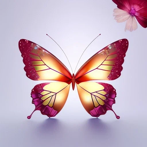 beautiful transparent butterfly, flowers in cosmos, smooth, extremely sharp detail, finely tuned detail, ultra high definition, 8k, unreal engine 5, ultra sharp focus, accurate hands