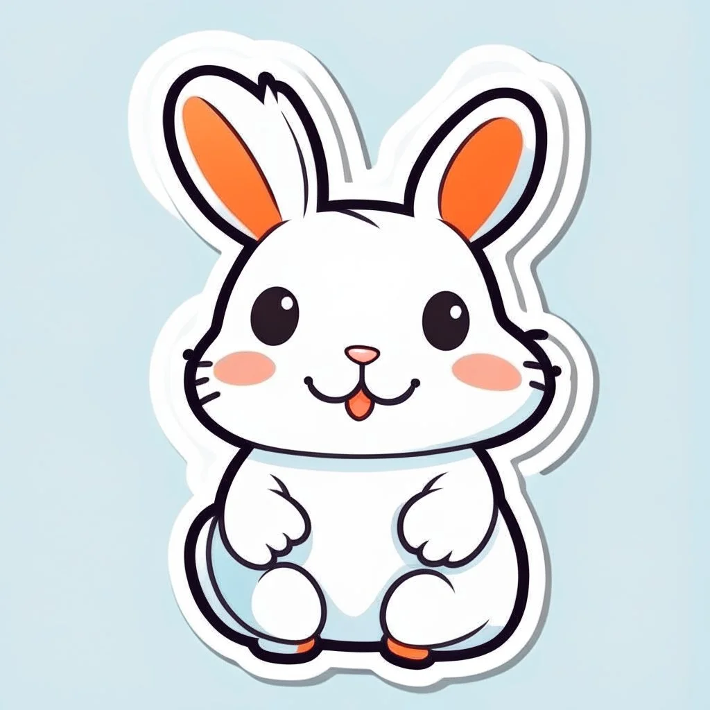 cute rabbit sticker template