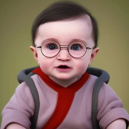 Cute baby character harry potter,movie, real photo realistic, unreal engine, cinematic lighting --ar 1:1 creative