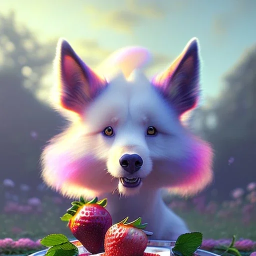 pixar style,realistic painting of a beautiful girl and jam marmelade,volumetric blue clouds,pink sky environment and flying strawberries in background, volumetric lighting,dramatic lighting, detailed digital painting, extreme dense and fine fur, anime, ornate, colour-washed colors, elegant, small minutiae, tiny features, particulars, centered, smooth, sharp focus, renderman gofur render, 8k, uhd, detailed eyes, realistic shaded volumetric lighting,caustics,backligh