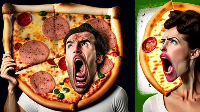 man and woman very mad about moldy pizza