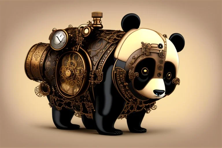 steampunk panda in moutai whiskeychinadesign