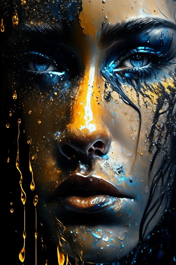 Finland. Ultra-detailed Artwork, Gorgeous face with detail, Water Splashes, Colored Splashes, Fire and Ice, Splashes, Black Ink, Melting Liquid, Dreamy, Radiant, Shimmer, Shadows, Oil On Canvas, Brush Strokes, Smooth, Ultra-high resolution, 8k, Unreal Engine 5, Ultra-sharp Focus, Complex Artistic Masterpiece, Golden Ratio, Highly detailed, Vivid, Cinematic rendering of characters, Ultra-high quality model