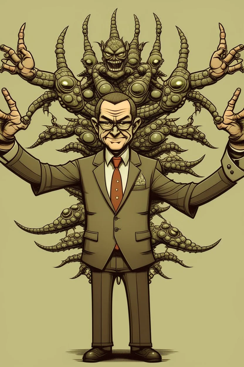a boss with 8 arms and 4 eyes