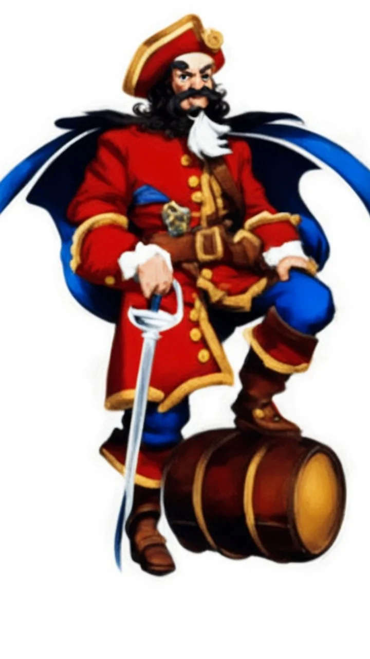 Captain Crunch standing in a captain morgan pose