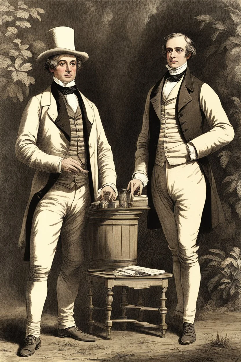 Illustrate a grand plantation setting in the 1800s, with Isaac Franklin and John Armfield as wealthy slave owners. Highlight their opulent lifestyle and the beginning of their partnership.