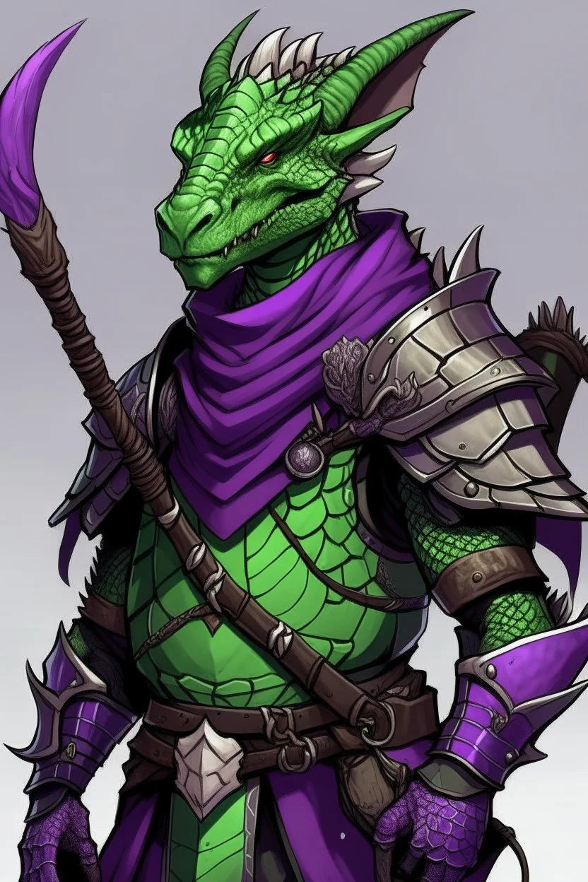 purple and green pearlescent dragonborn ranger dnd