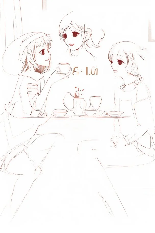 2 girl 1 boy in cafe