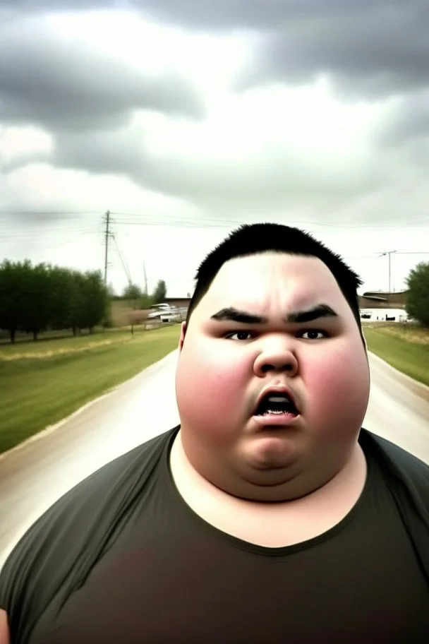 Fat running from tornado