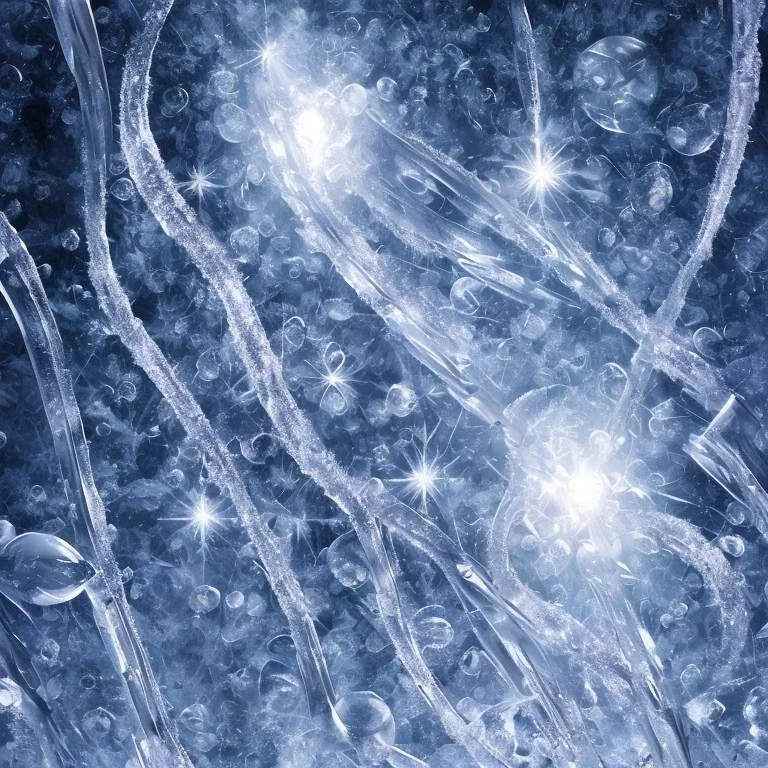 celestial, ice crystals, snow, icicles, reflections