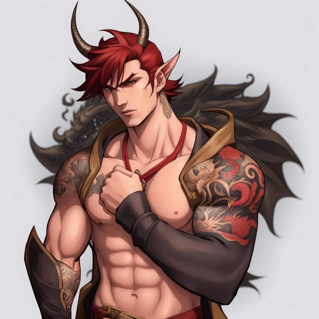 Give him more Yakuza Dragon Tattoo's on his arms.