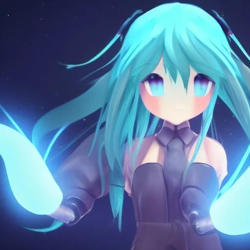 miku in the fire