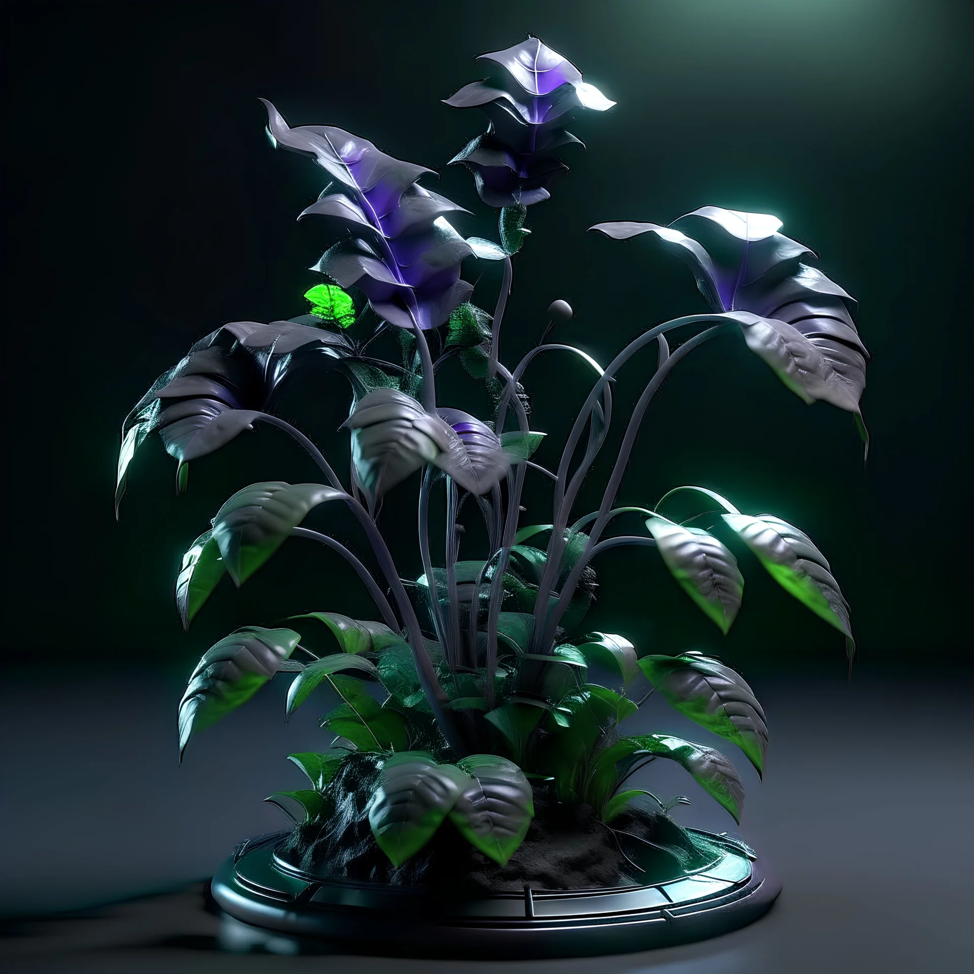 Realistic SCI-FI fantasy C02 violet plant