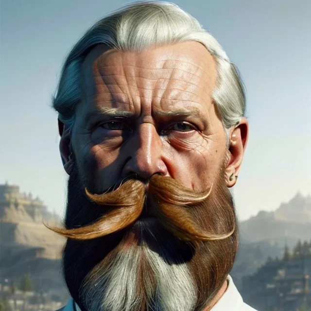 "MIddle aged white human male, with a trimmed but uneven beard, piercing green eyes with slick back hair head and shoulders portrait, 8k resolution concept art portrait by Greg Rutkowski, Artgerm, WLOP, Alphonse Mucha dynamic lighting hyperdetailed intricately detailed Splash art trending on Artstation triadic colors Unreal Engine 5 volumetric lighting Splash art fantasy"