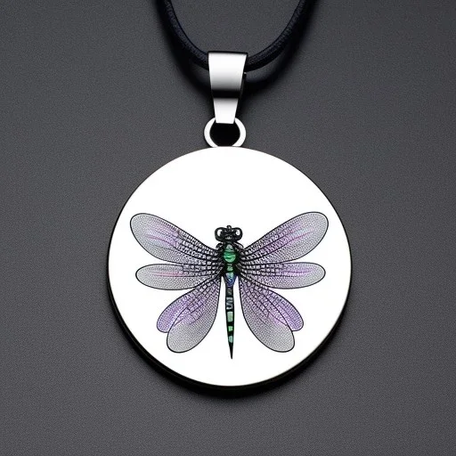 necklace with a simple, elegant design featuring a single, shimmering polyester in dragonfly pendant