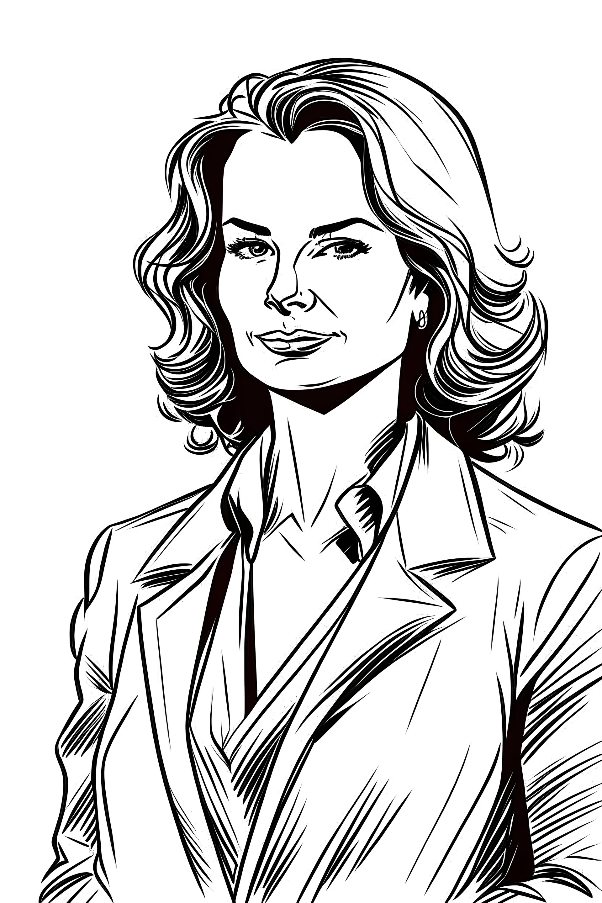 outline art of a confident woman