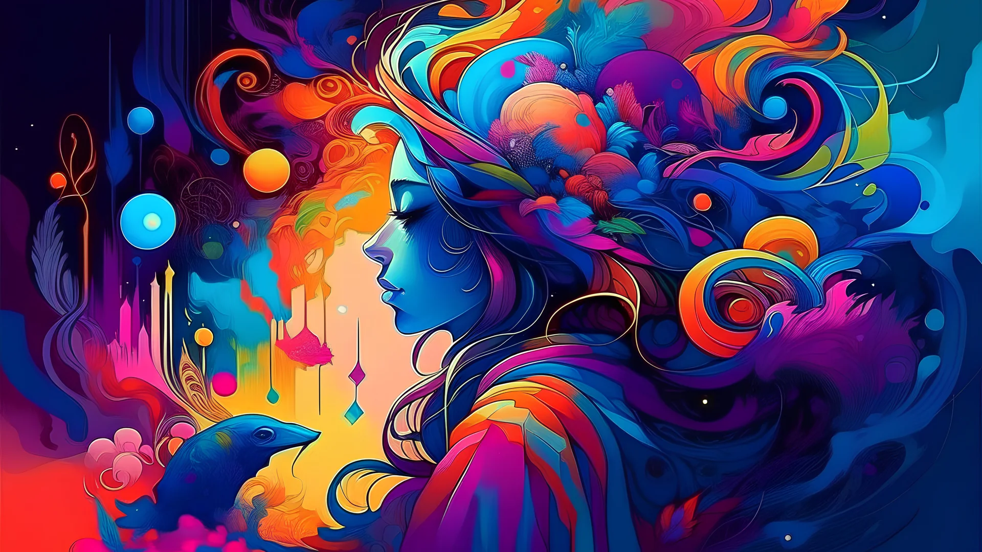 illust, misterious, colorful, art