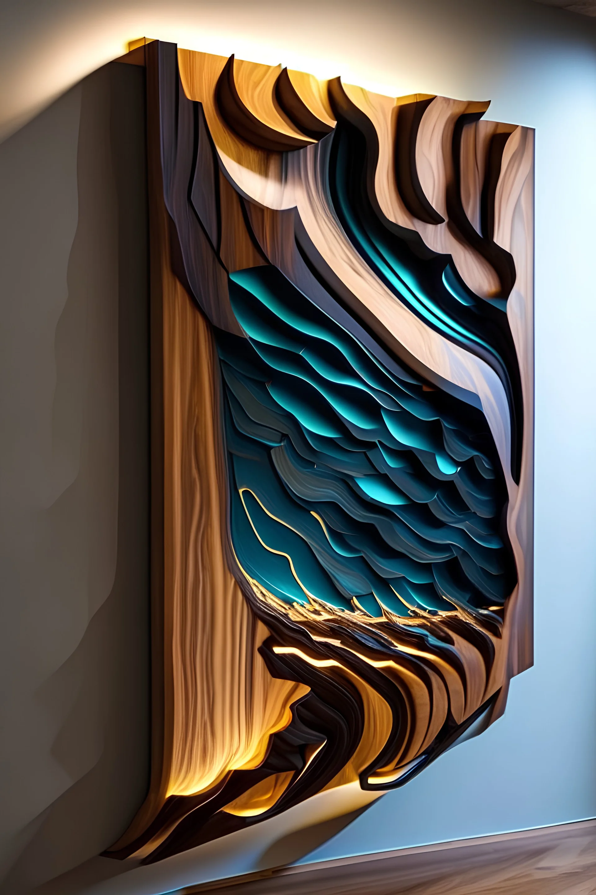 Futuristic live edge wall art