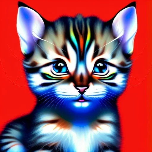 portrait of baby cat Michelangelo style