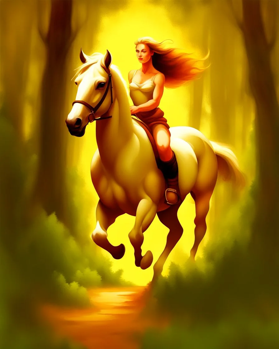 A centaur majestically galloping through the dense forest in the style of Camilla d'errica, fantastical landscape, soft strokes , mythology portrait, classic painting