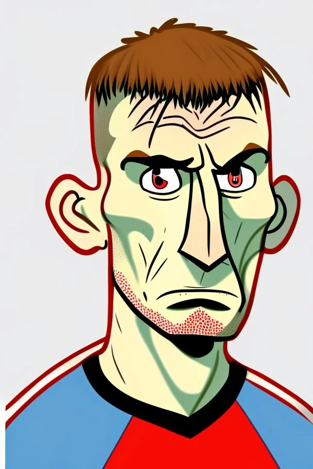 Tomas Soucek Czech football player ,cartoon 2d