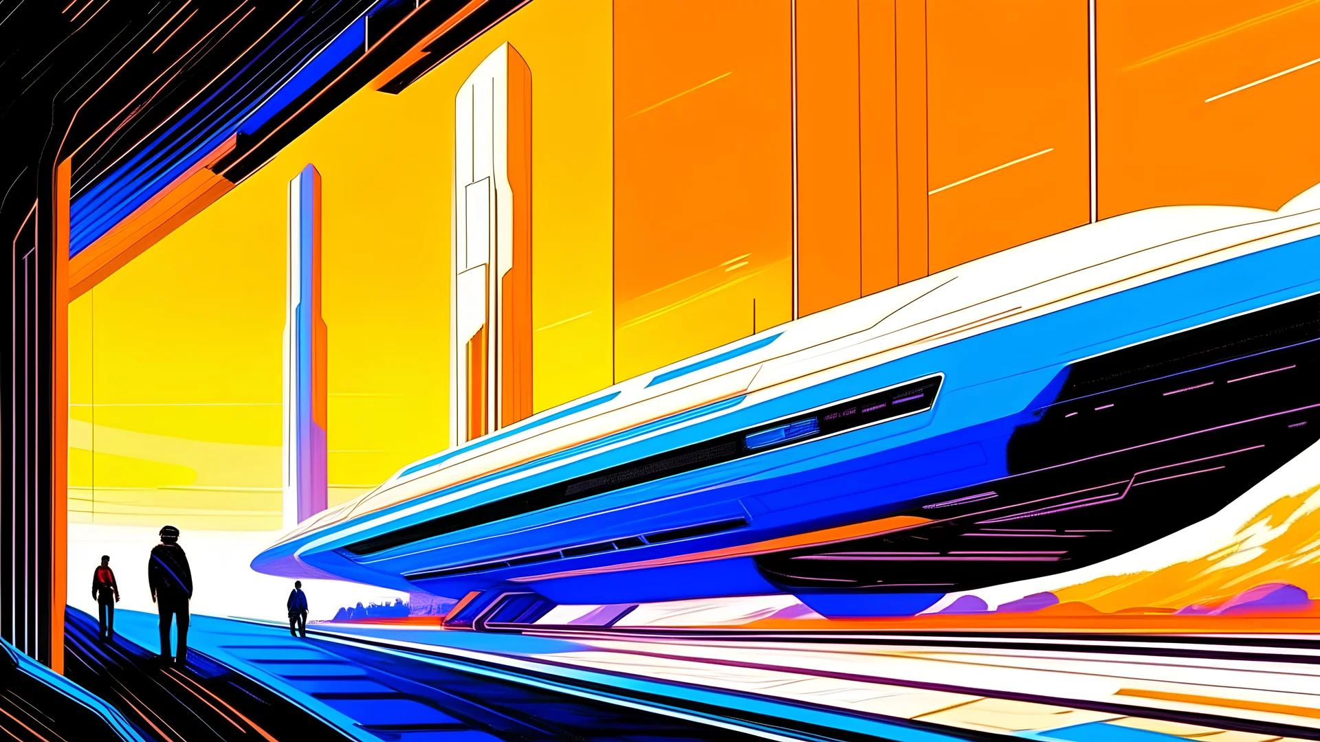 retro futurism, syd mead style, space launch, detailed, cool colour palate