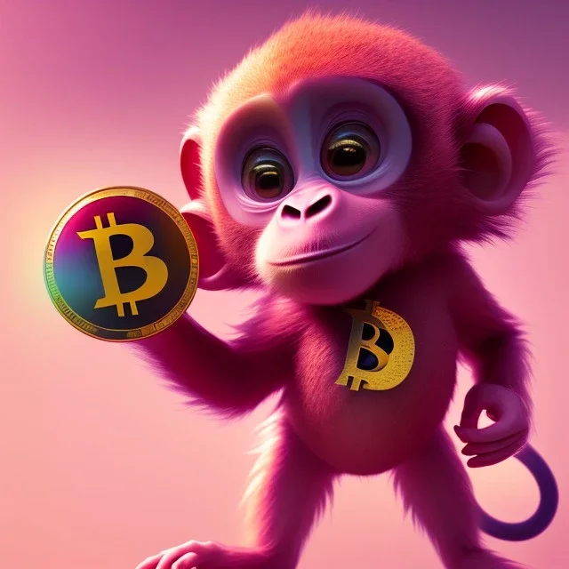 pixar style anamorphic cute monkey baby, smiling, gangsta gold neckless, full body, magenta puffer jacket, manila city backdrop, dramatic lighting, hyper-realistic, unreal engine 5, 16k. full detailed, bitcoin