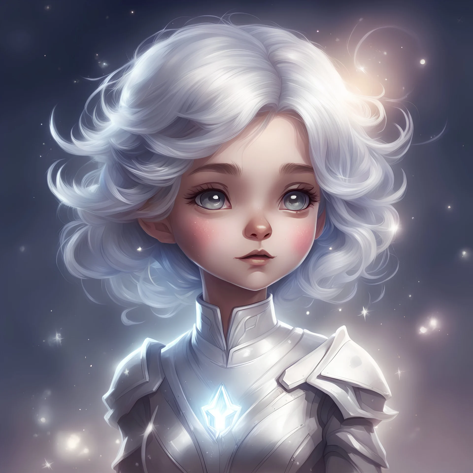 Amelia the Silverflash in cute ethereal art style