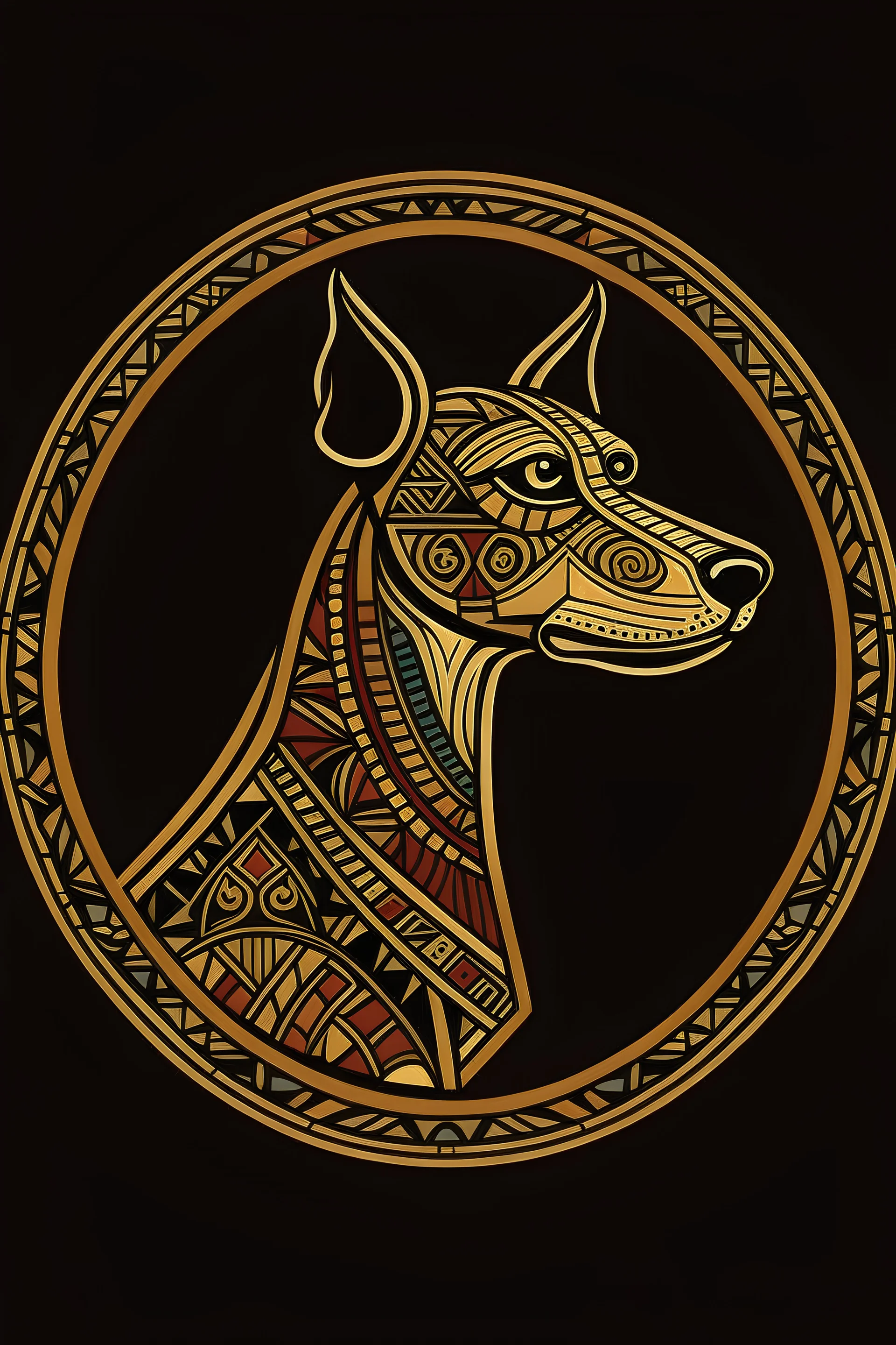 masterpiece, the logo of one dog ,Morocco style, no black ground, vector, 4k