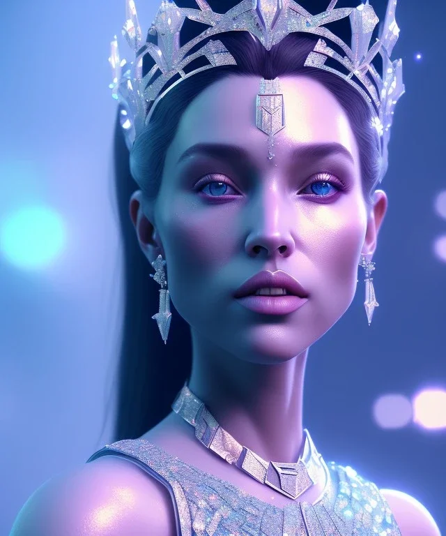 A portrait of a crystalised queen, atmospheric, realistic, unreal engine, cinematic lighting, octane render.