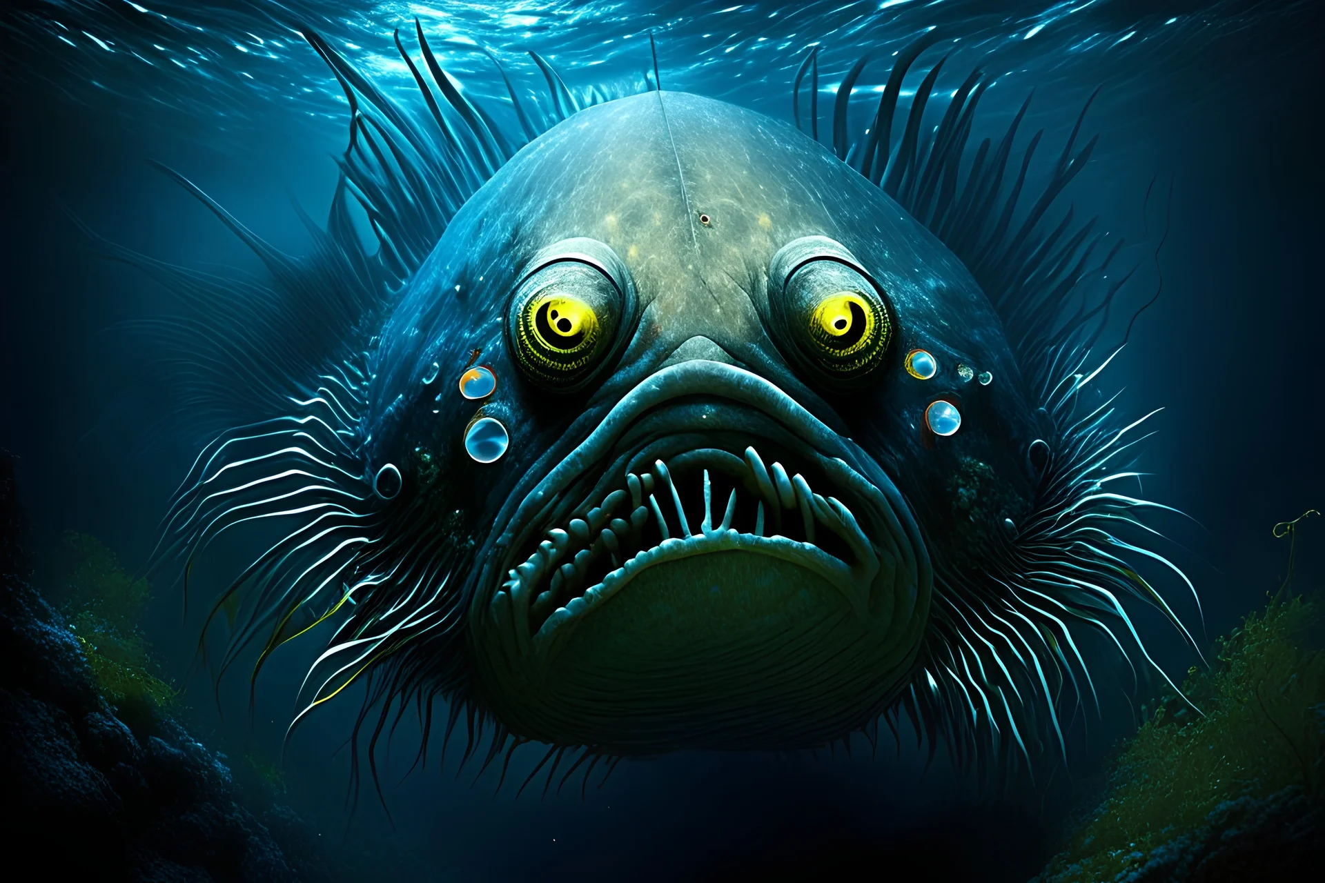 big cursed deep sea fish