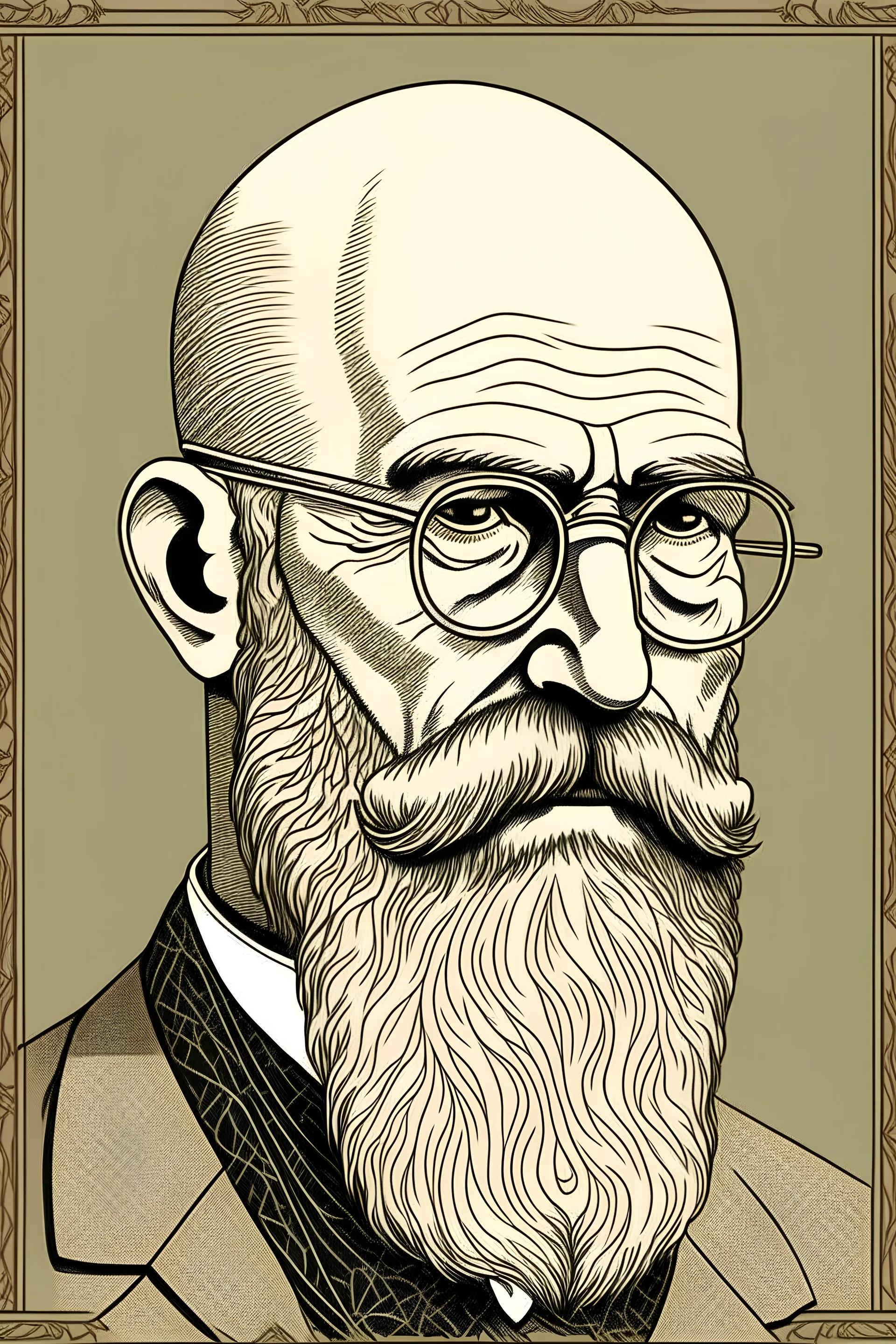 Freud psychology long beard bald coff Ray ban