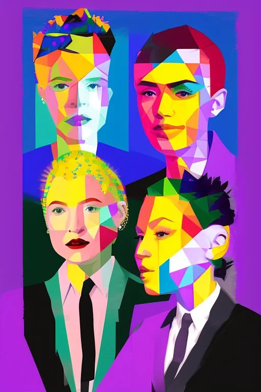 Portrait of powerful queer politicians abstract