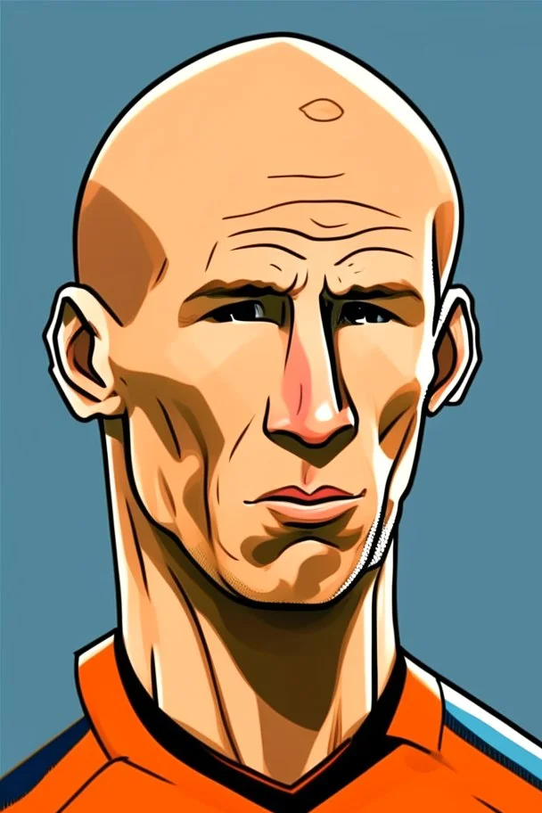 Arjen Robben Dutch football player cartoon 2d