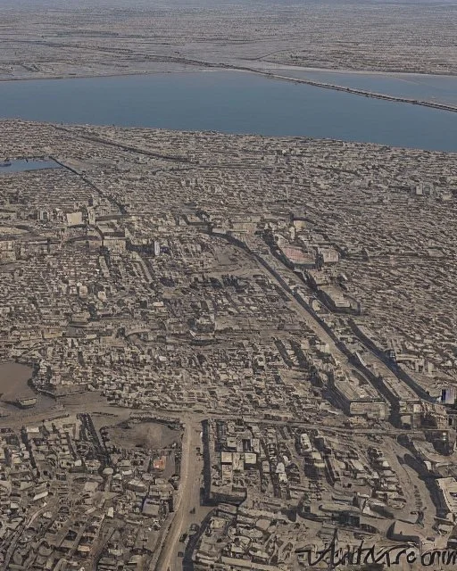 The city of Karbala and between the two cities